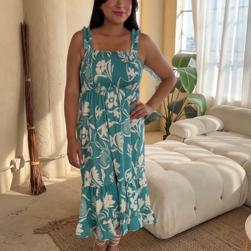 Floral Teal Dress